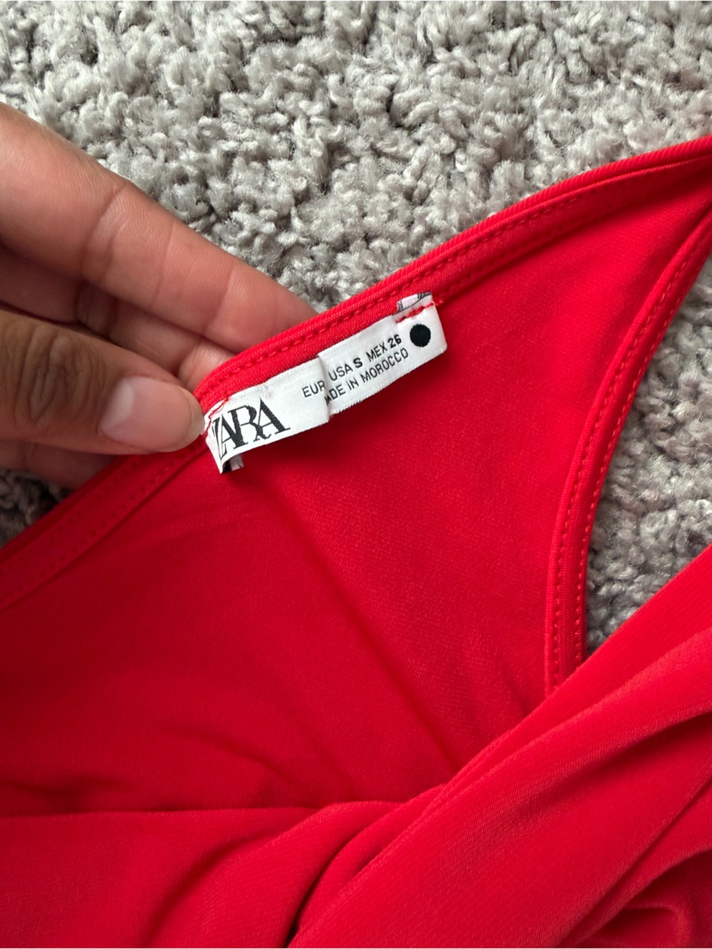 Zara Red Ruched Dress - Picture 2 of 5